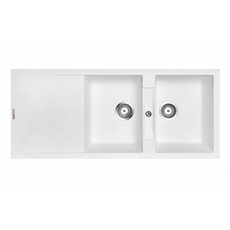 Carysil | 1160 Jazz White Granite Kitchen Sink - Acqua Bathrooms