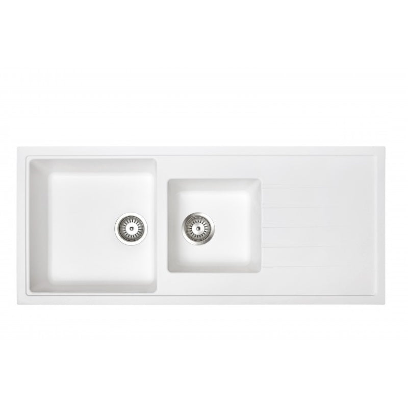 Carysil | 1160 Vivladi White Granite Kitchen Sink - Acqua Bathrooms
