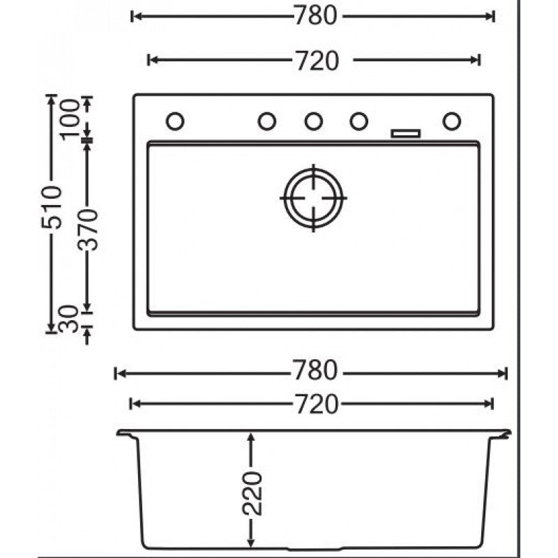 Carysil | 780 Waltz White Granite Kitchen Sink - Acqua Bathrooms