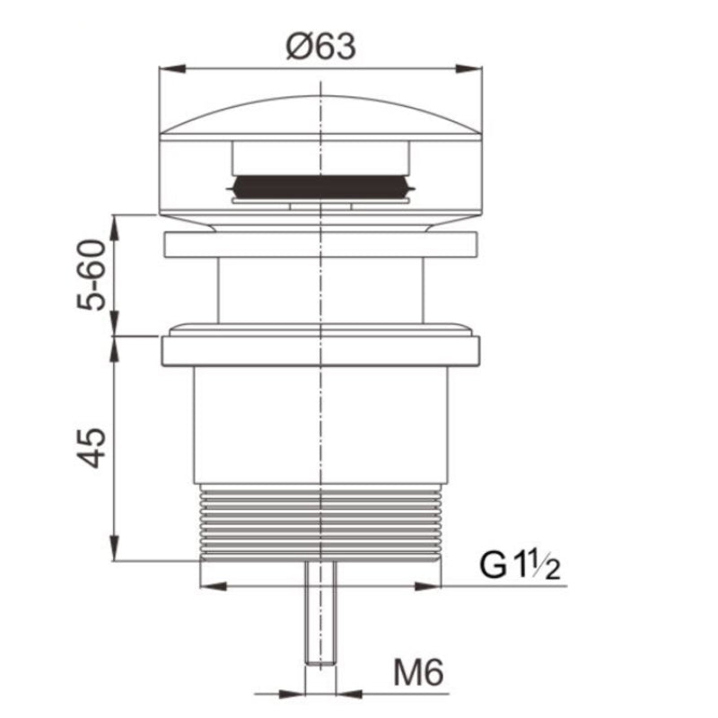 Gunmetal Pop Up Waste Universal