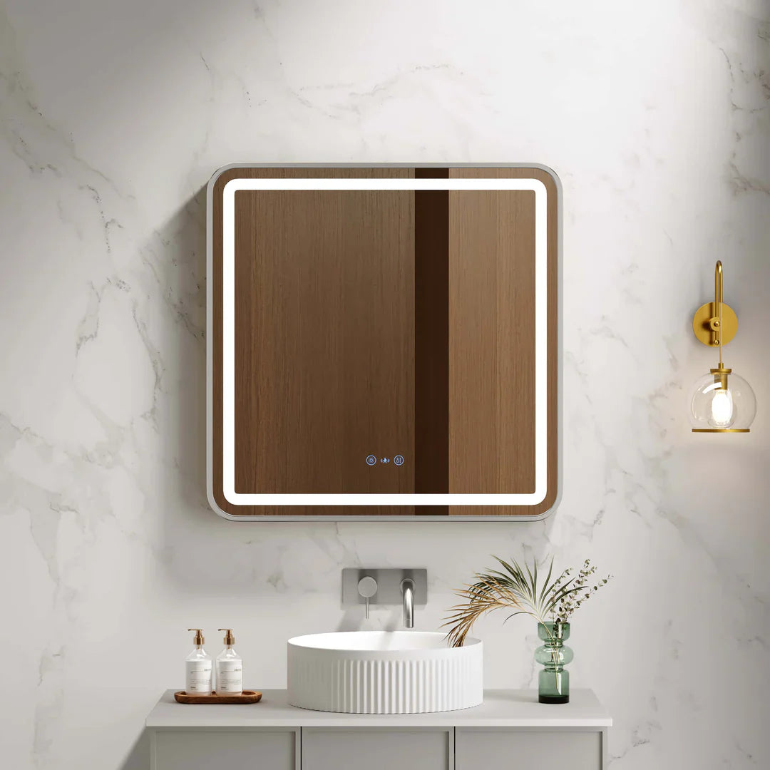 Brsuhed Nickel Frame Venus 600mm / 750mm / 1200mm LED Rectangular Mirror