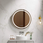 Brsuhed Nickel Frame Venus 600mm / 750mm / 900mm LED Round Mirror