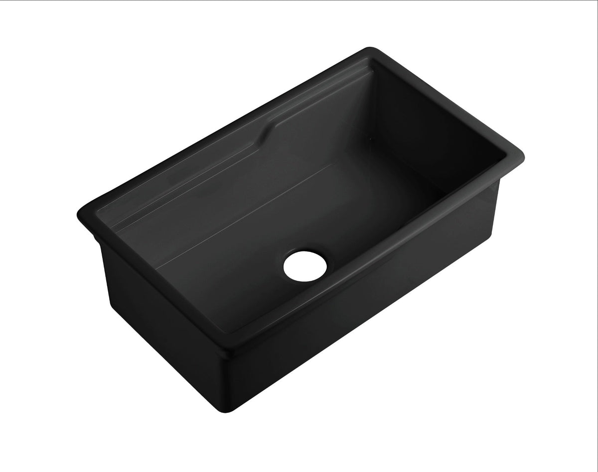 Vorona 813mm Matte Black Fireclay Inset/Undermount Sink