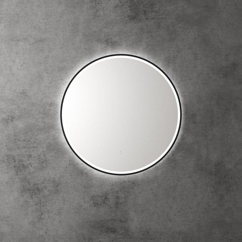 Windsor 700mm Touchless Round LED Mirror with Matte Black Frame