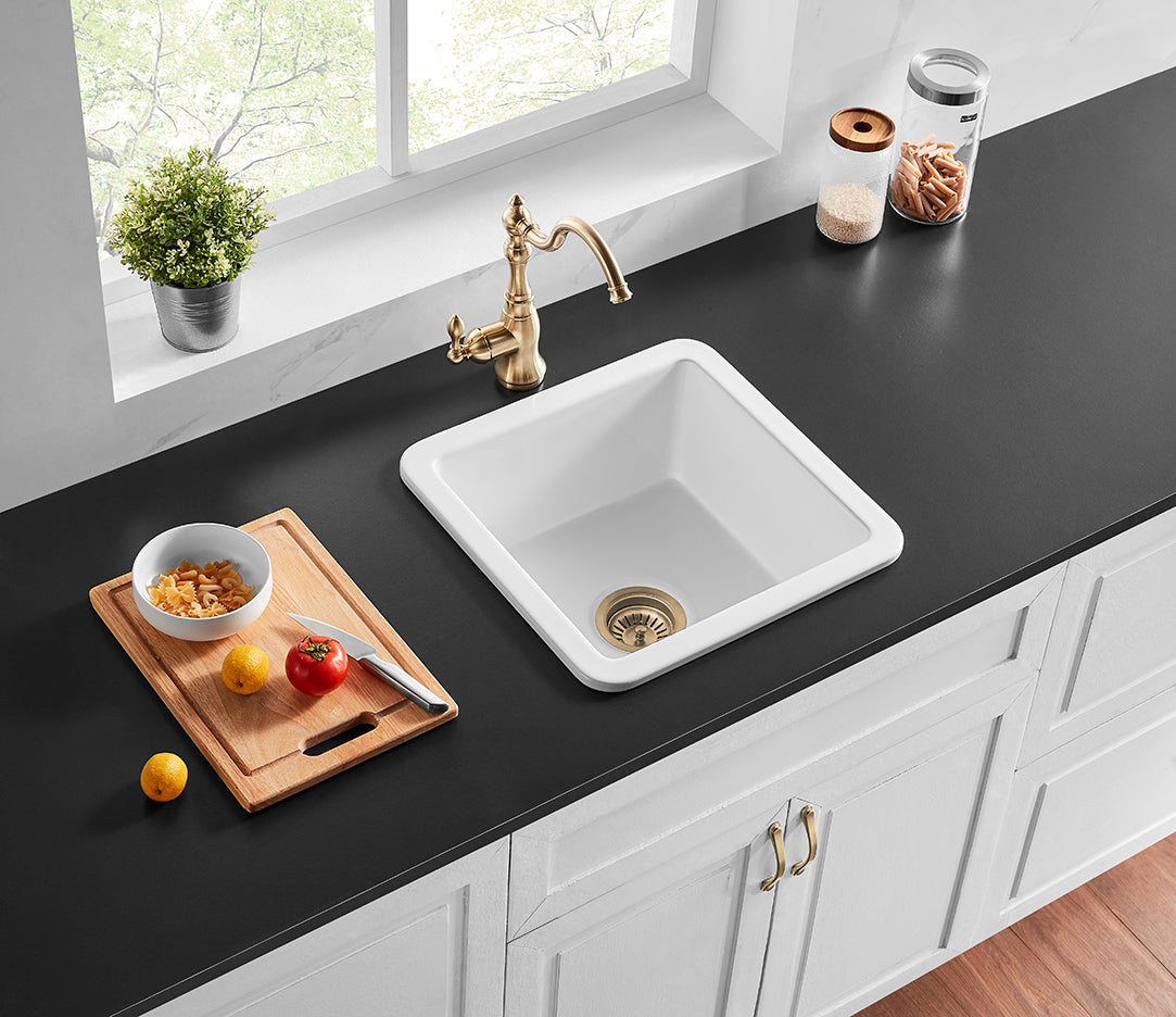 Camden 457mm Fireclay Sink Gloss White