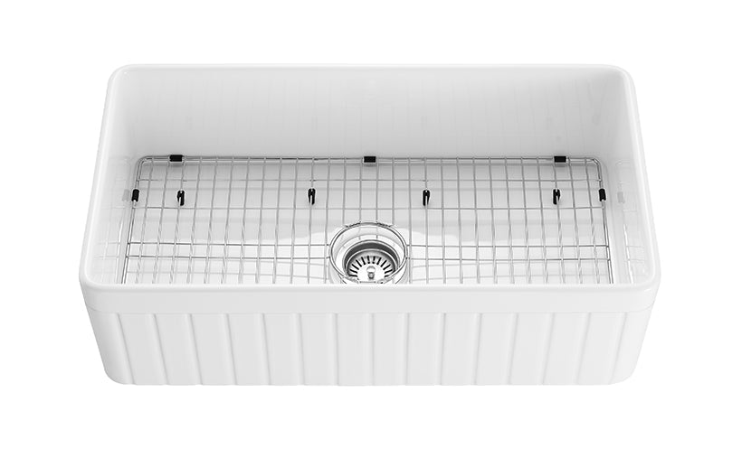 828 x 457mm Greenwich Gloss White Fire clay Farmhouse Sink
