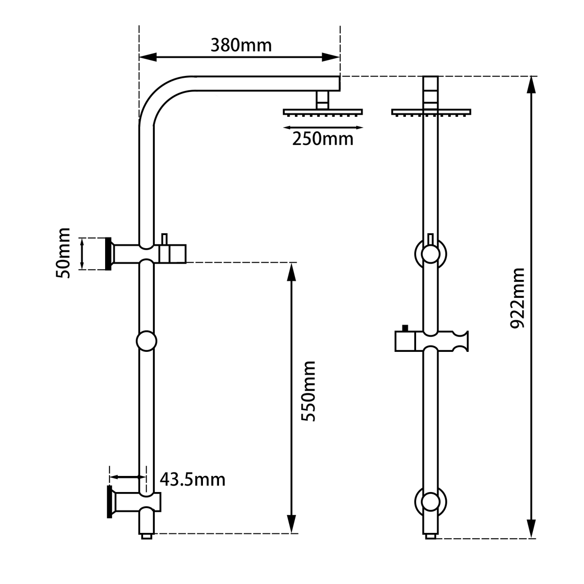 Chrome Multifunction Shower Rail