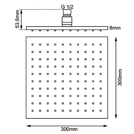 300mm Black Shower Head