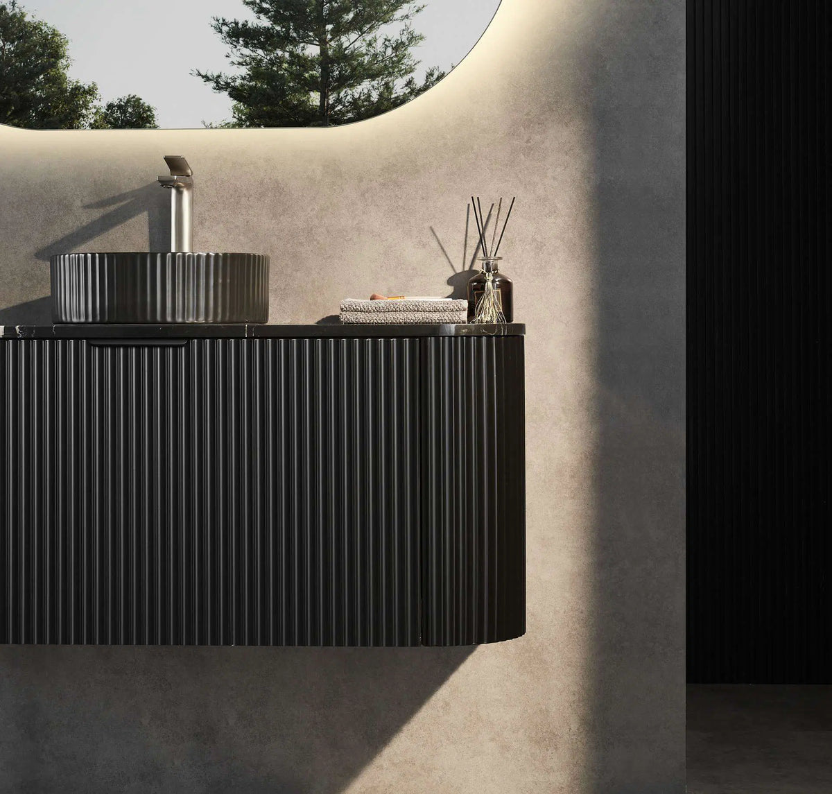 Avalon 1200mm Matte Black Single Bowl Wall-hung PVC Cabinet