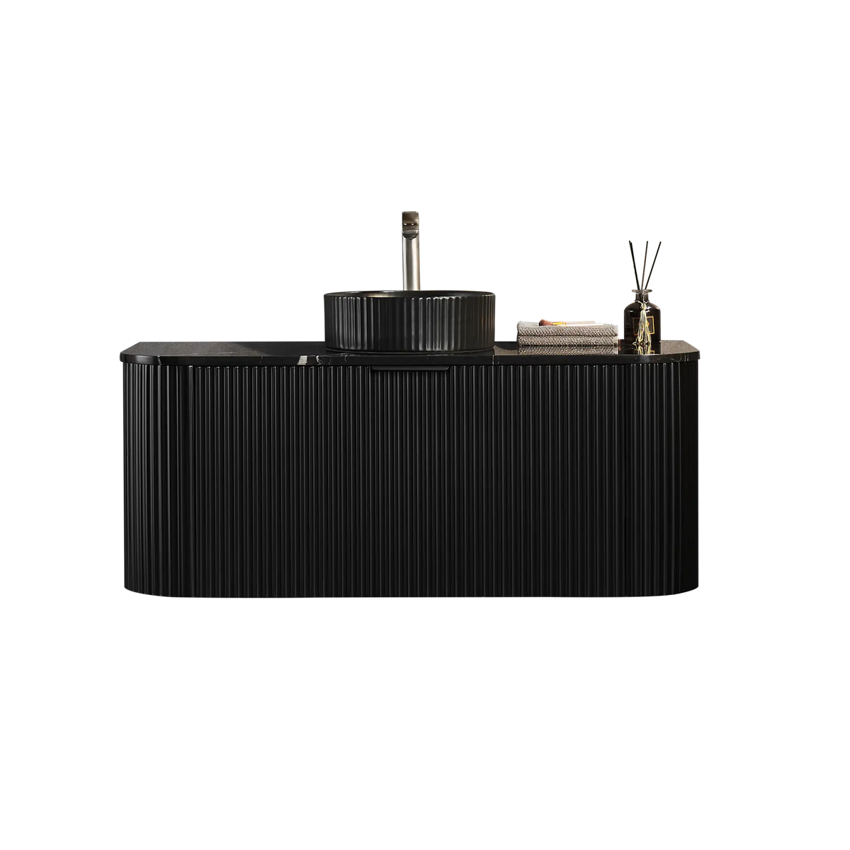 Avalon 1200mm Matte Black Single Bowl Wall-hung PVC Cabinet