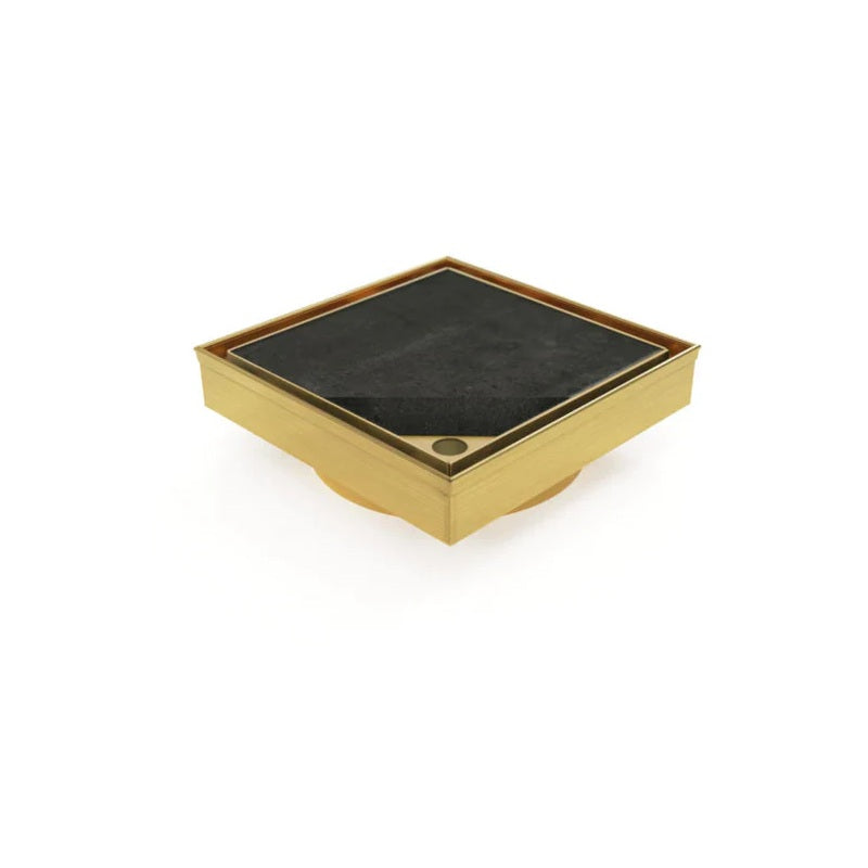 100mm Brushed Gold Tile Insert Smart Floor Waste