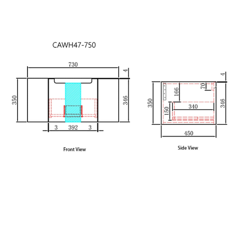 Carita 750mm Wall Hung Vanity