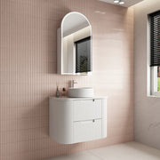 Aulic 900mm Curva White Fluted Wall Hung Vanity 900mm