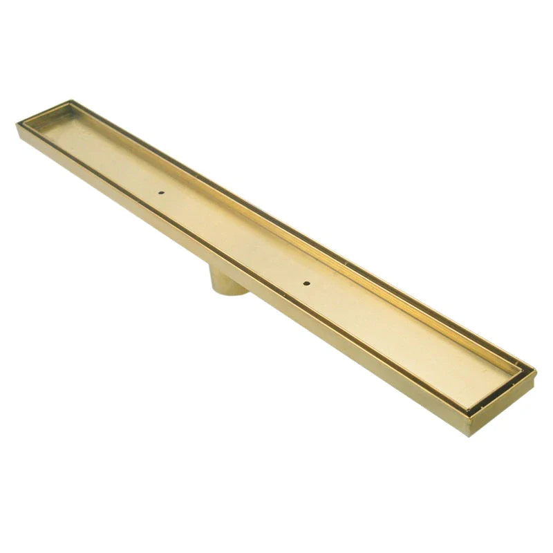 800mm Brushed Gold Centre Outlet Tile Insert 304 Stainless steel