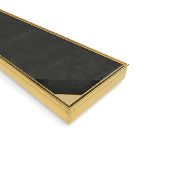 800mm Brushed Gold Centre Outlet Tile Insert 304 Stainless steel