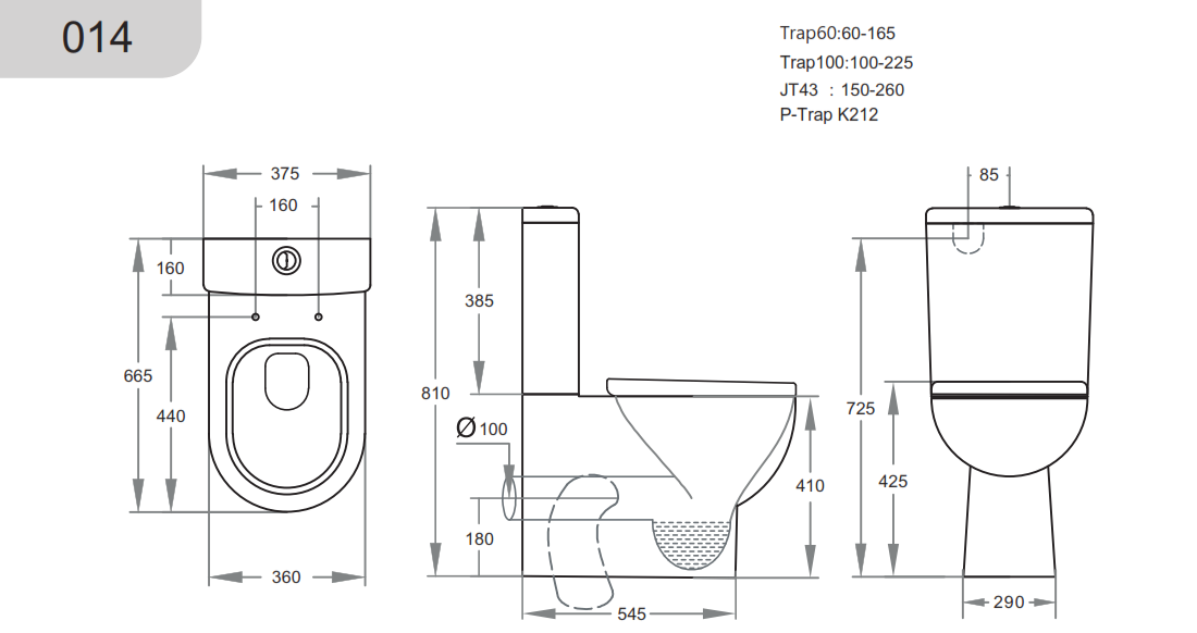 Mercury Round Wall Faced Toilet Suite