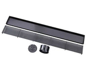 800mm Matte Black Grill Stainless steel 304 Modern Design Linear Waste Drain No outlet DIY
