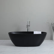 Stella 1500mm Matte Black Round Freestanding Bathtub