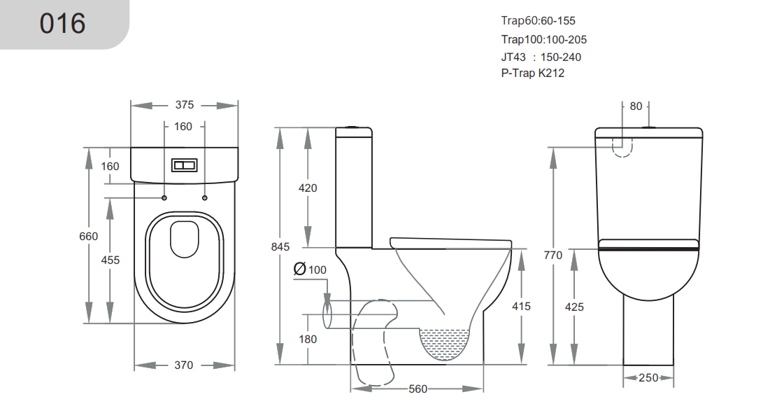 Theo Square Wall Faced Toilet Suite